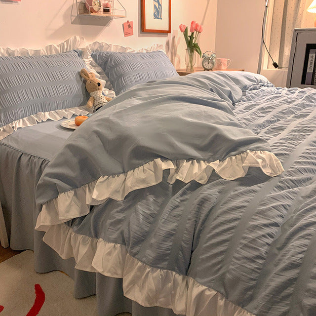 Ruffled Stripe Bedding Set