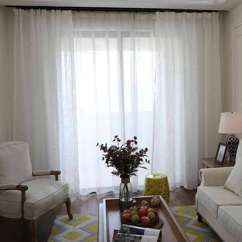 Textured Cotton-Linen Curtain Panel