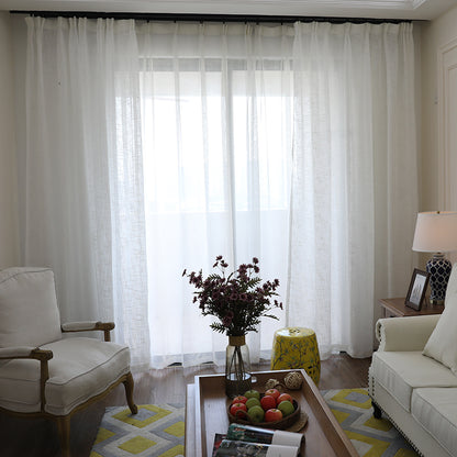 Textured Cotton-Linen Curtain Panel