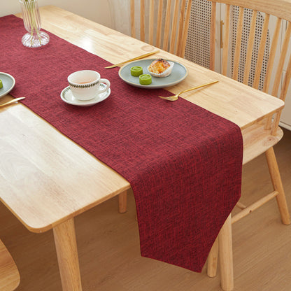 Solid Color Linen Table Runner - Modern Rectangular Design
