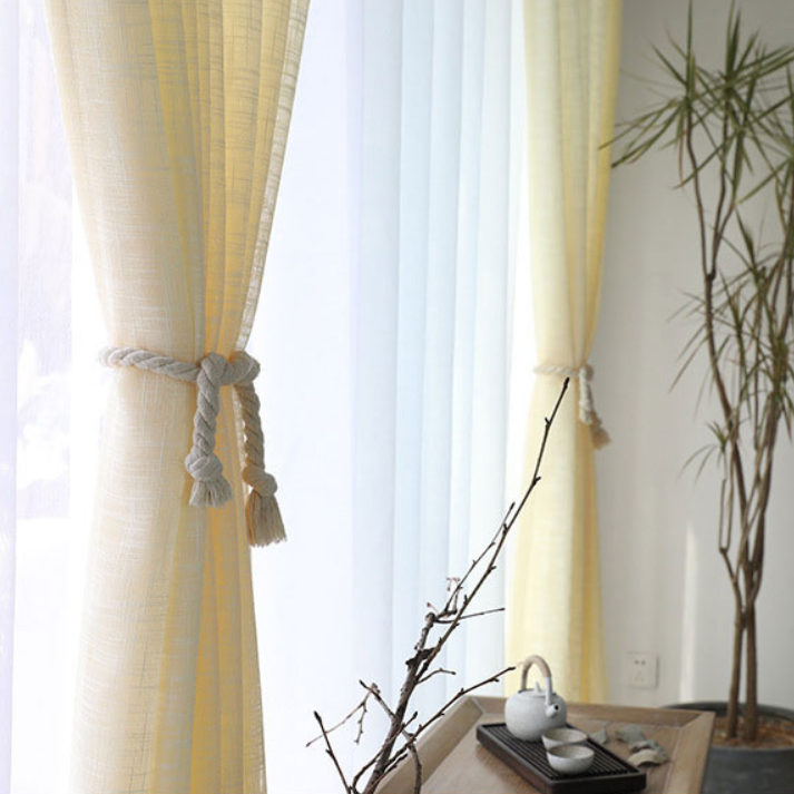 Textured Cotton-Linen Curtain Panel