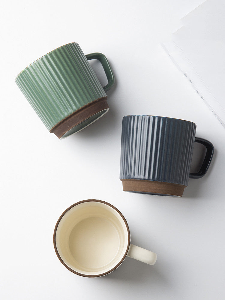 Japanese Retro Ceramic Mug — Green or Blue