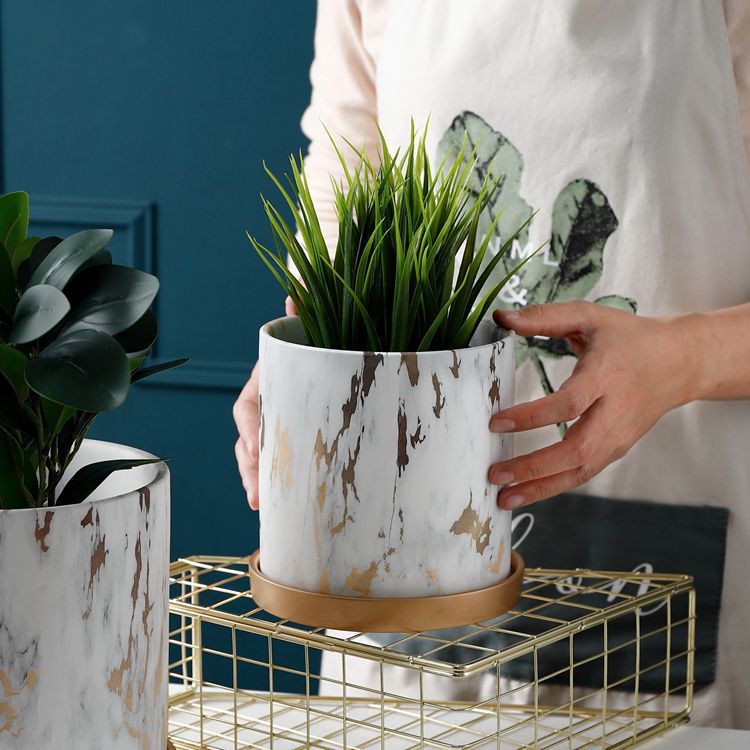 Aurelia Marbled Ceramic Planter