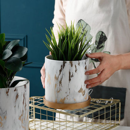 Aurelia Marbled Ceramic Planter