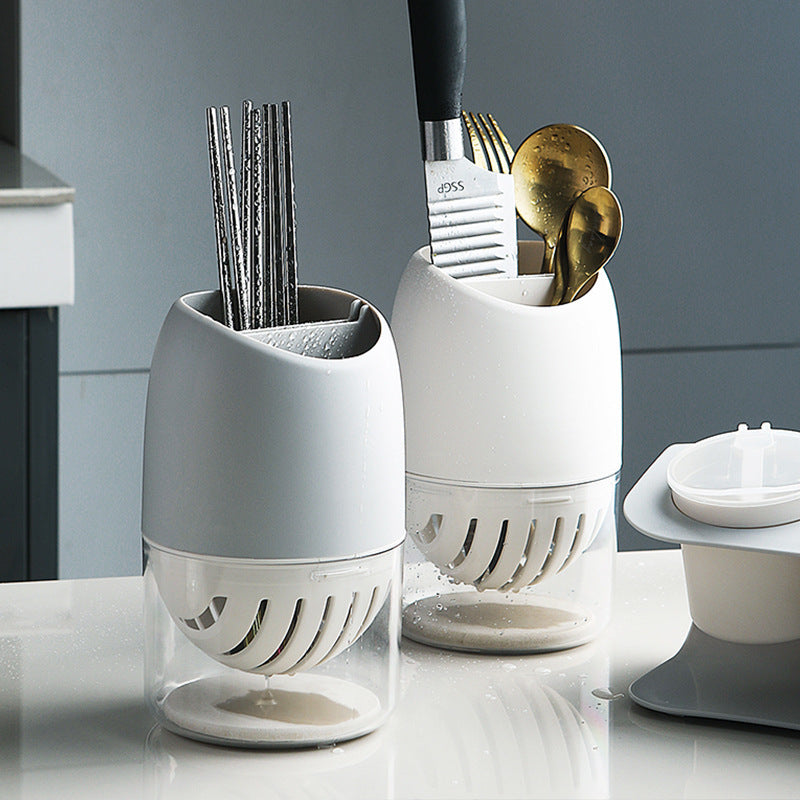 Japanese Minimalist Double-Compartment Cutlery Holder