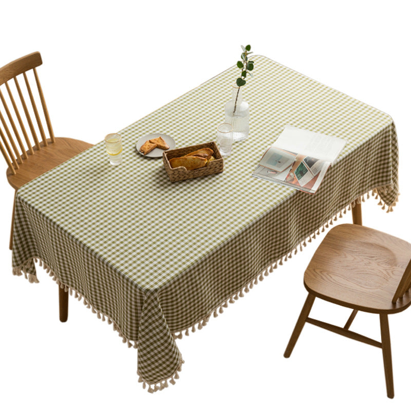 Cotton-Linen Tassel Tablecloth