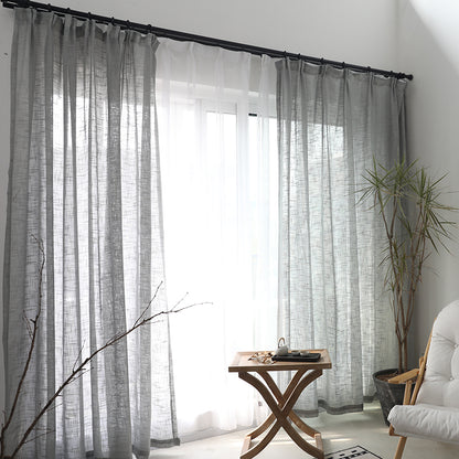 Textured Cotton-Linen Curtain Panel