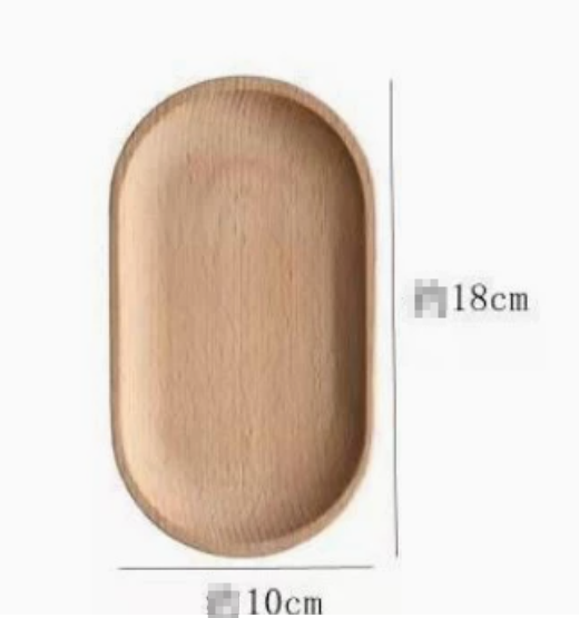 Japanese Solid Wood Oval Tray