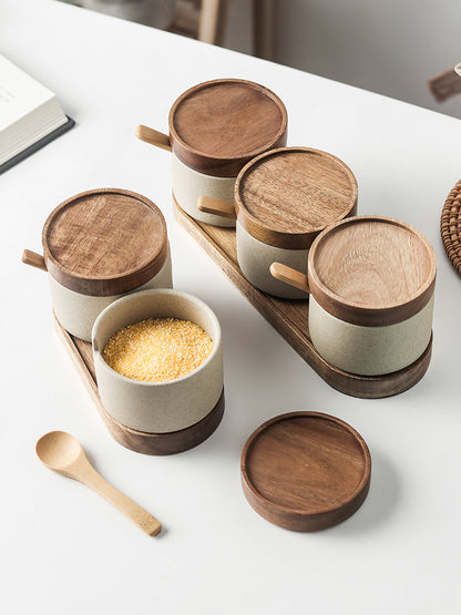 Speckled Ceramic Seasoning Jar Set