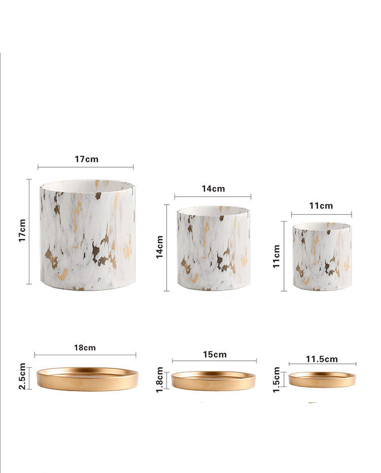 Aurelia Marbled Ceramic Planter