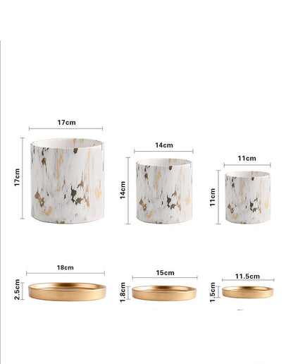 Aurelia Marbled Ceramic Planter