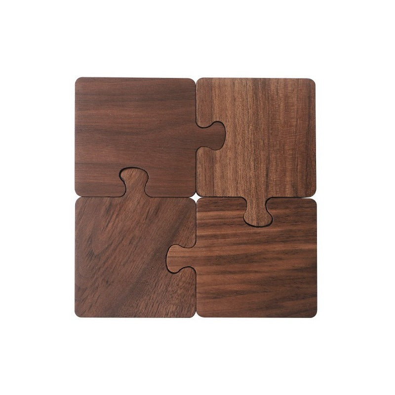 Walnut Wood Coaster Set for Tea Cups and Mugs