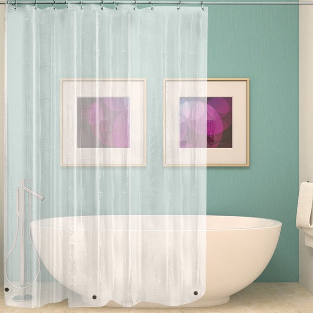 Transparent Waterproof EVA/PEVA Shower Curtain with Magnets