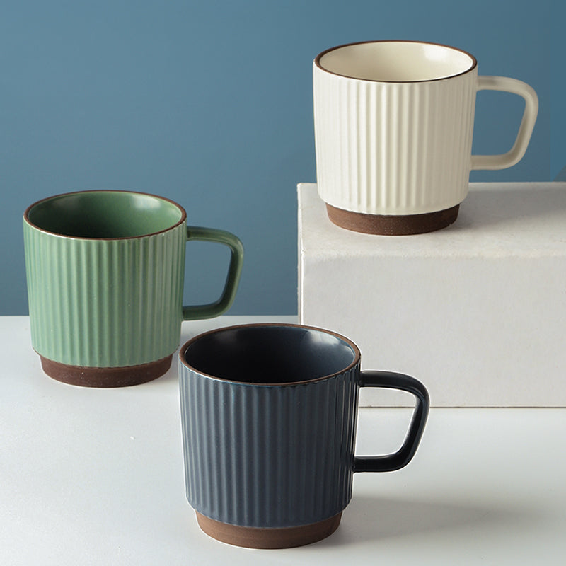 Japanese Retro Ceramic Mug — Green or Blue
