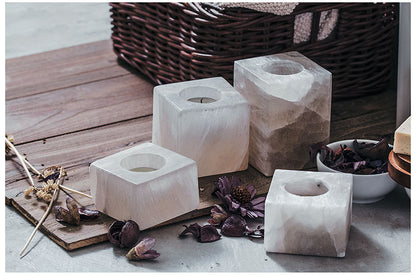 Selenite Cube Tealight Holder