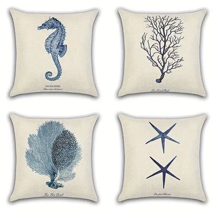 Coastal Sketch Pillow Cover