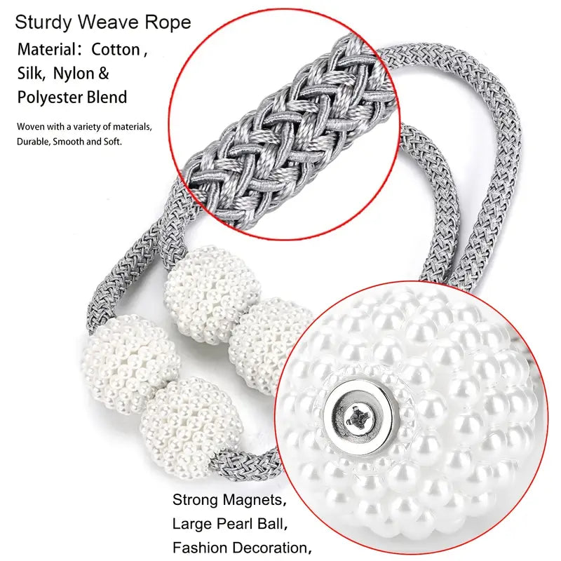 Braided Magnetic Curtain Tiebacks