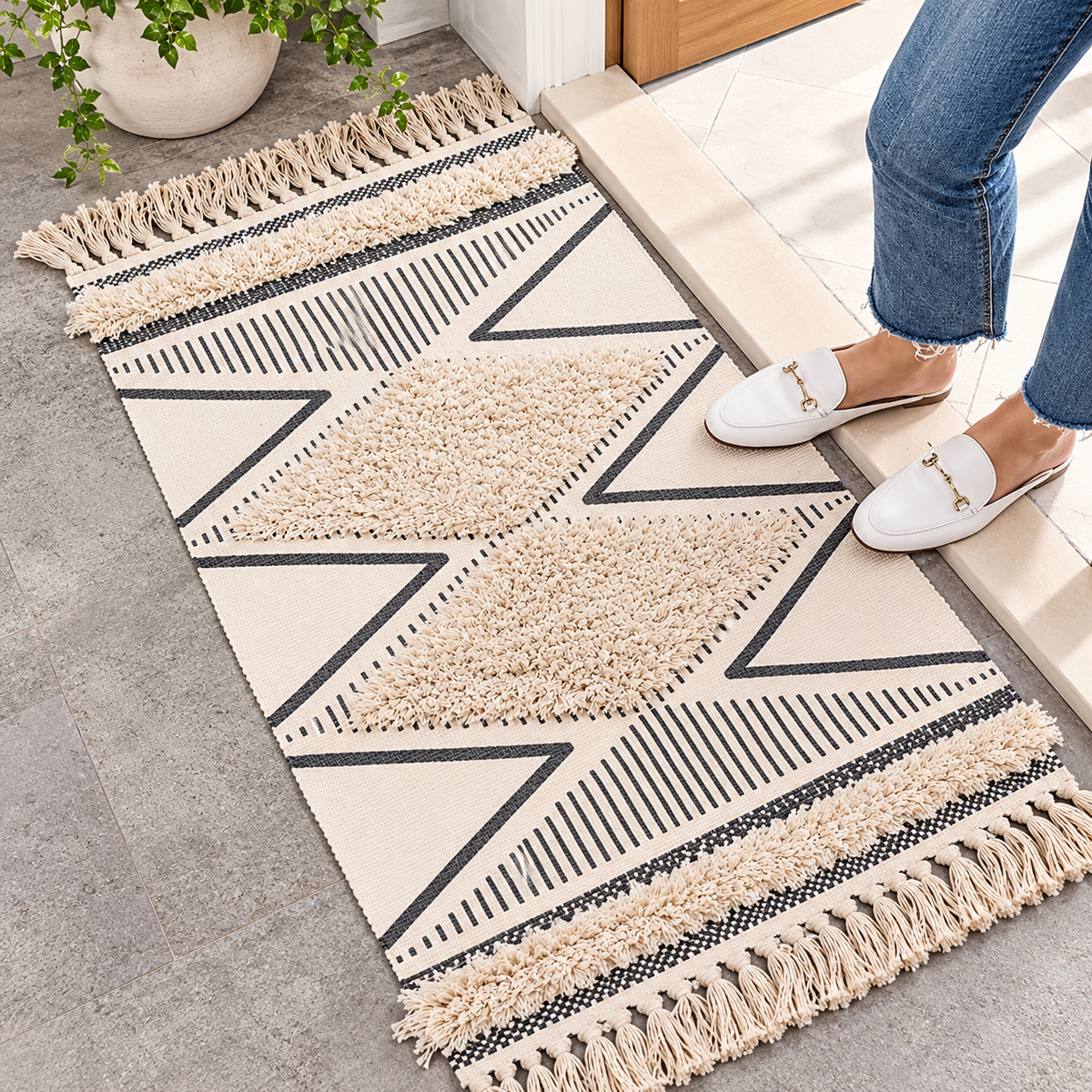 Linework Fringe Rug