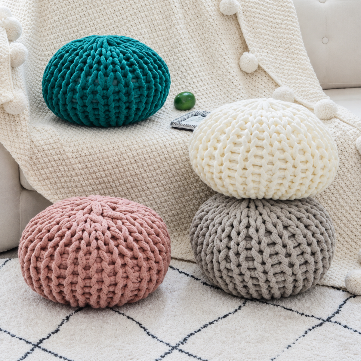 Chunky Knit Round Cushion