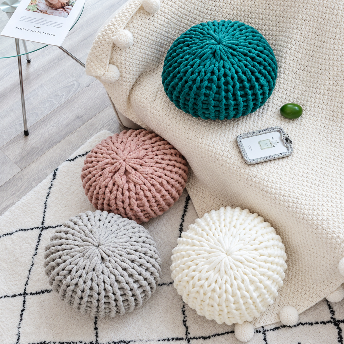 Chunky Knit Round Cushion