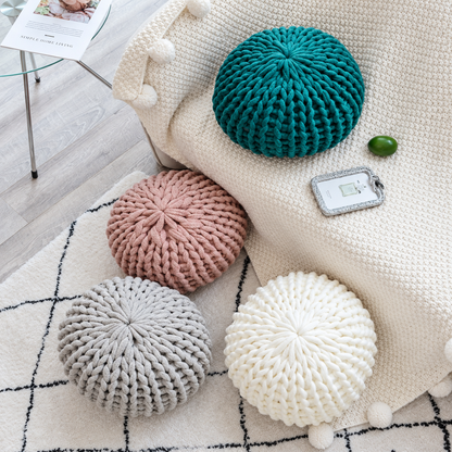 Chunky Knit Round Cushion