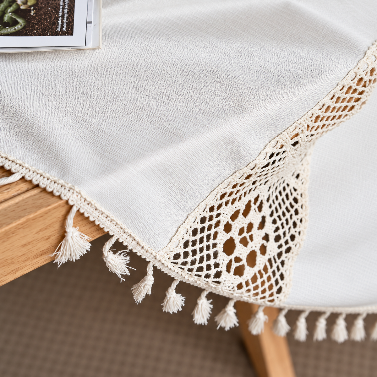 Lattice Crochet Curtain Panel