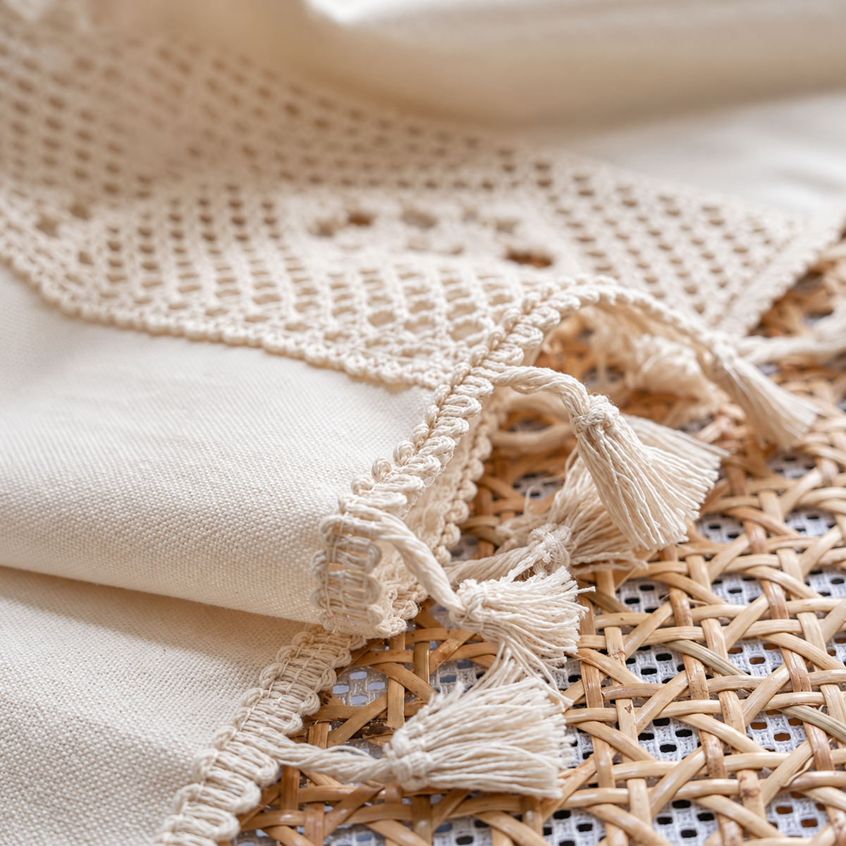 Lattice Crochet Curtain Panel