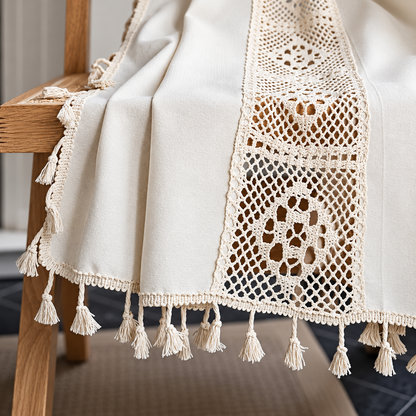 Lattice Crochet Curtain Panel
