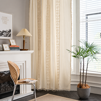 Lattice Crochet Curtain Panel