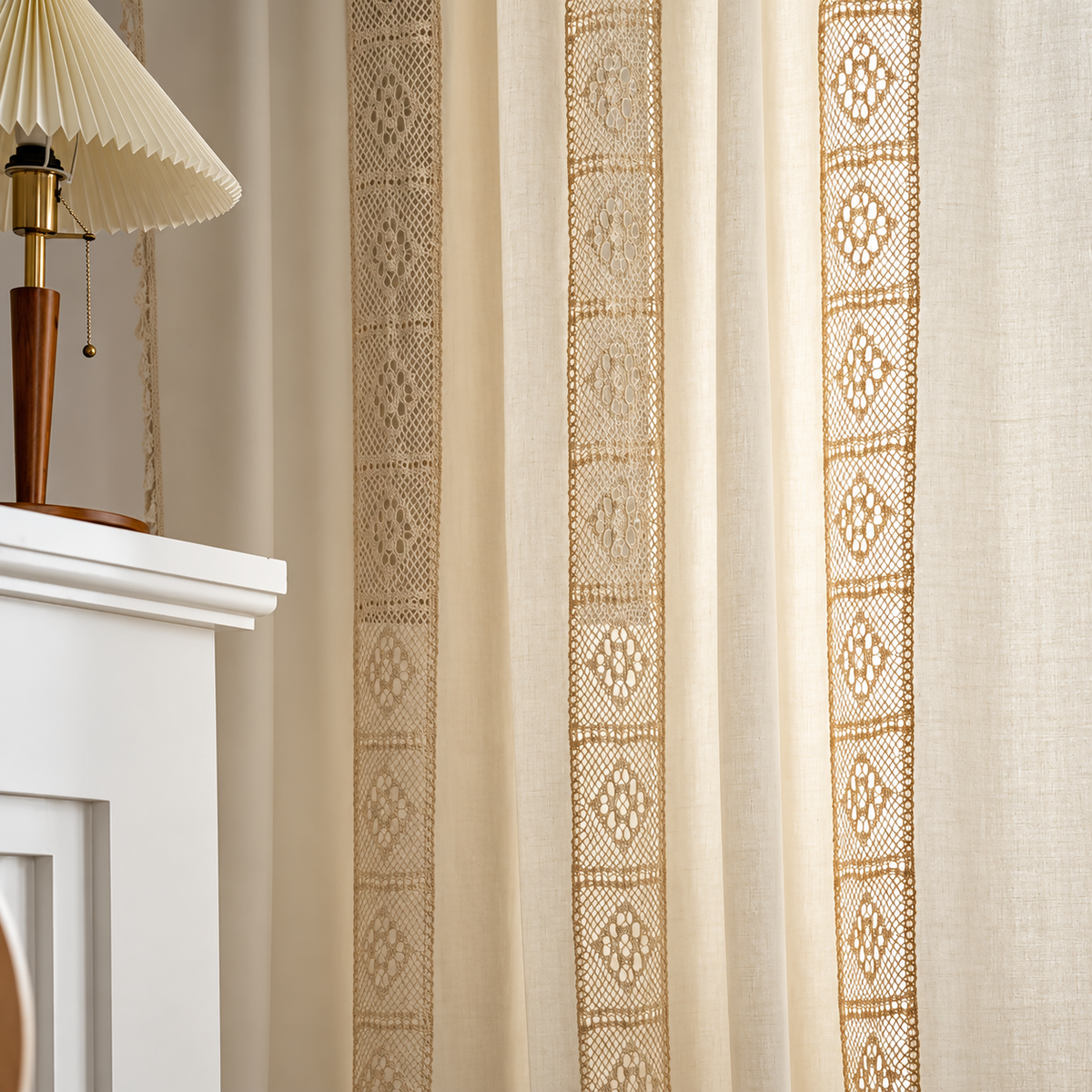 Lattice Crochet Curtain Panel