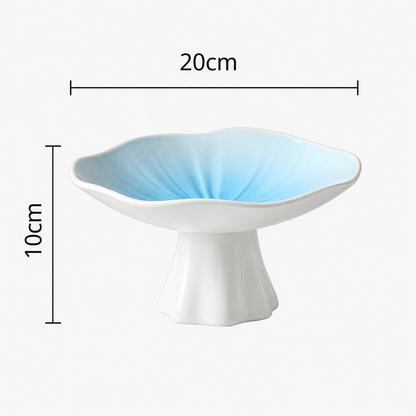 Fluted Ceramic Pedestal Dish