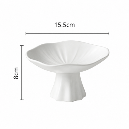 Fluted Ceramic Pedestal Dish