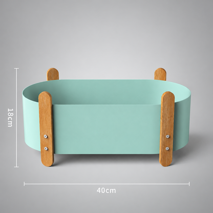 Raised Iron & Wood Planter