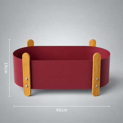Raised Iron & Wood Planter