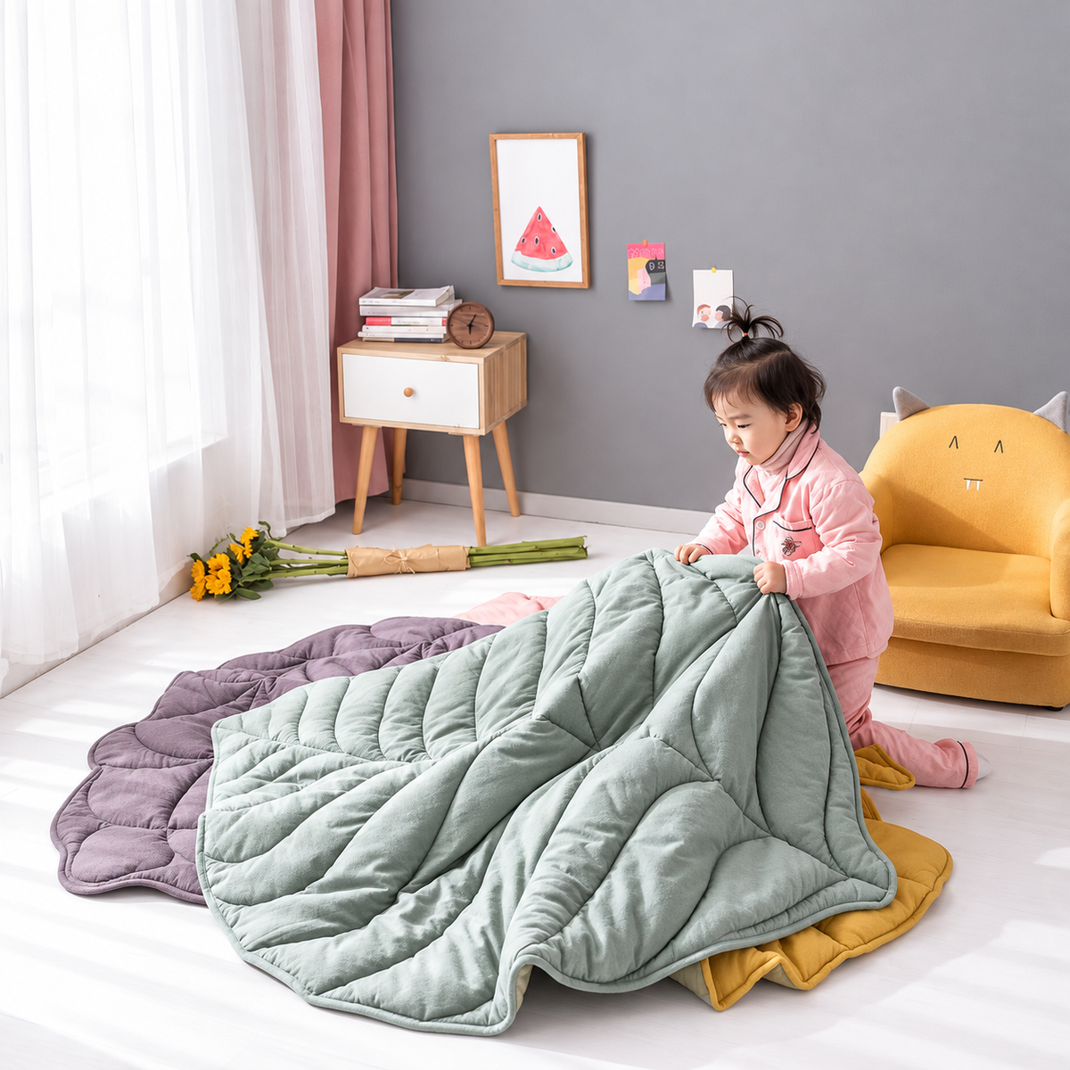 Quilted Leaf Floor Mat