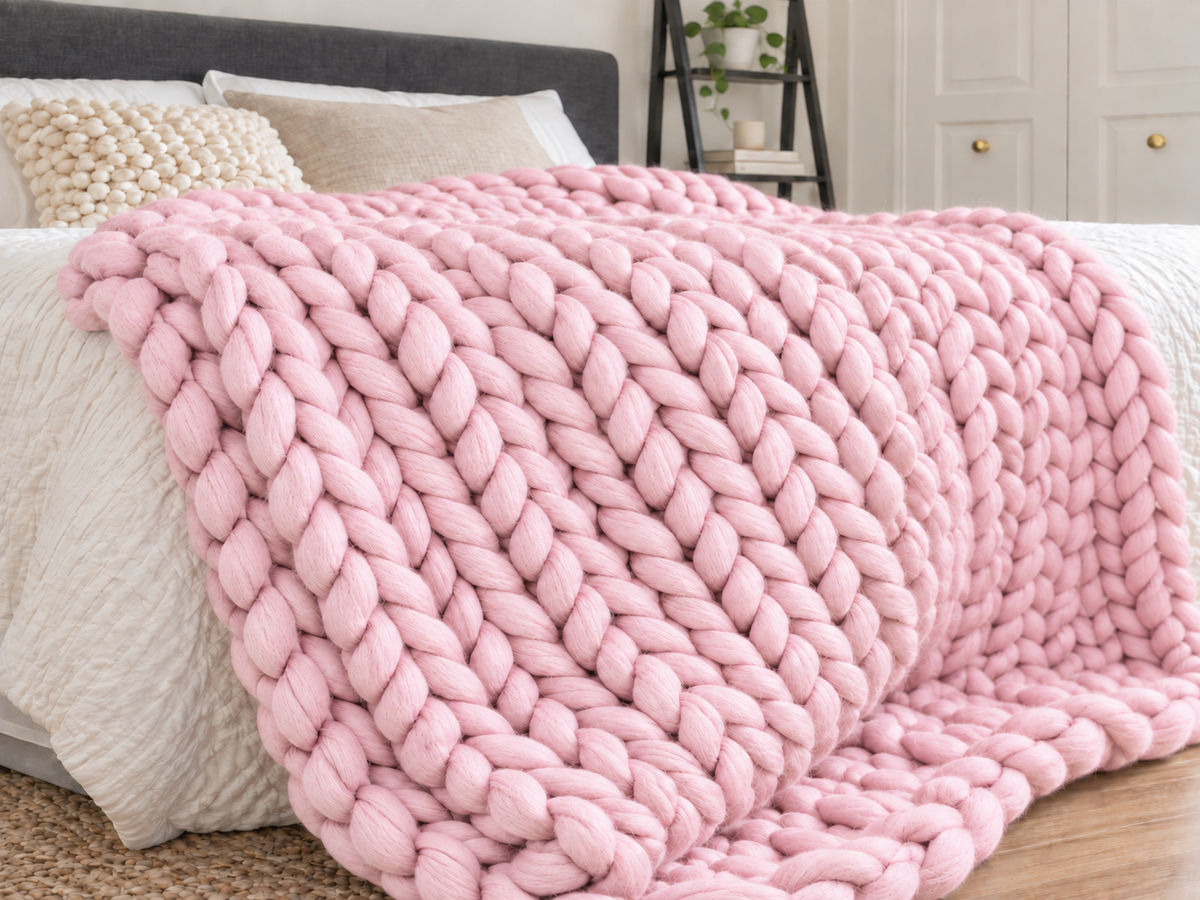 Chunky Knit Throw Blanket