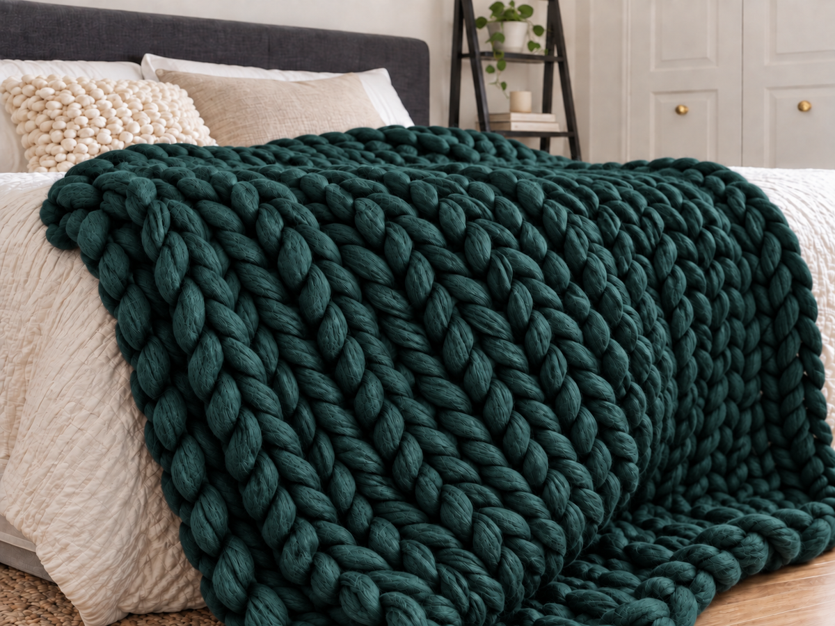 Chunky Knit Throw Blanket