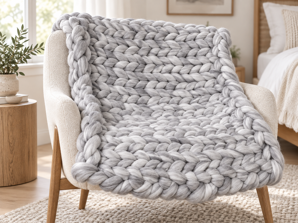 Chunky Knit Throw Blanket