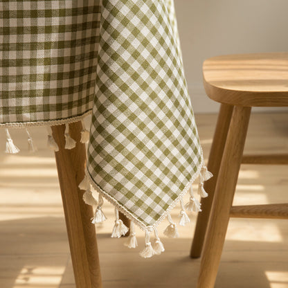 Cotton-Linen Tassel Tablecloth
