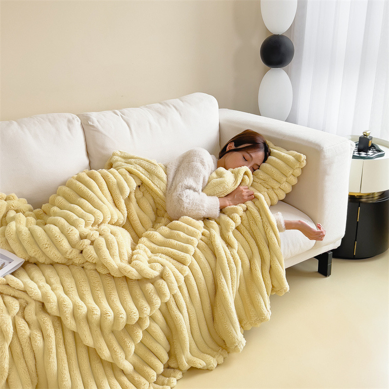 Cozy Ribbed Throw Blanket