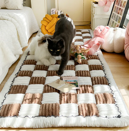 Plush Patchwork Floor Mat