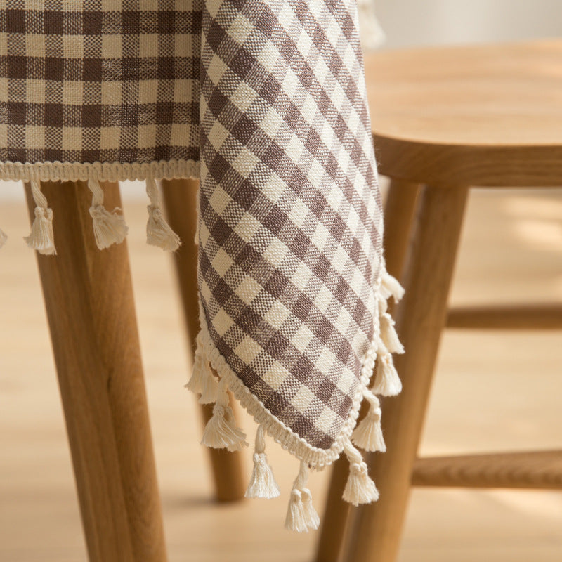 Cotton-Linen Tassel Tablecloth