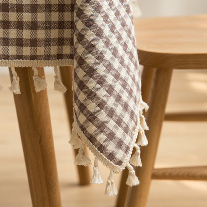 Cotton-Linen Tassel Tablecloth