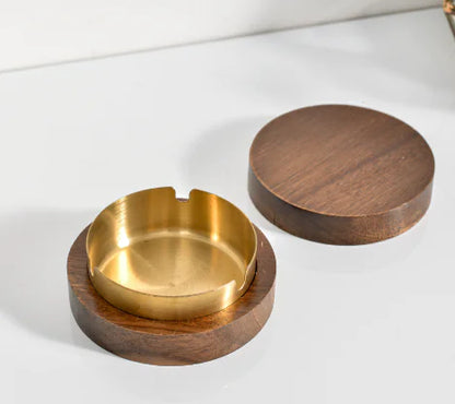 Walnut & Stainless Steel Covered Ashtray/Coaster (Single)