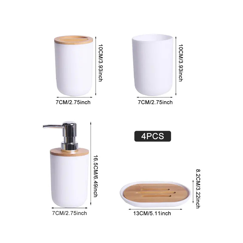 Bamboo-Accent Bathroom Set