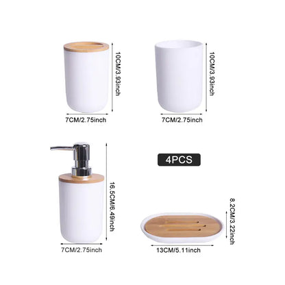 Bamboo-Accent Bathroom Set
