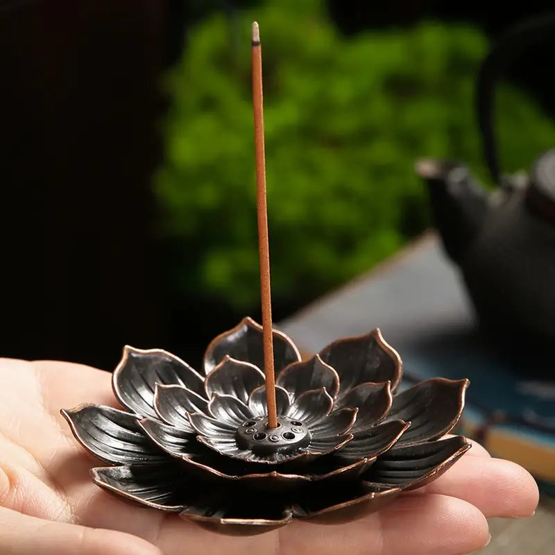 Antique Lotus Incense Holder