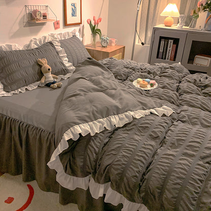 Ruffled Stripe Bedding Set