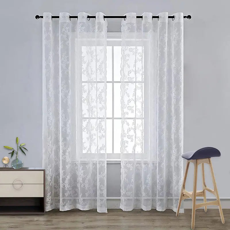 Floral Lace Curtain for Elegant Window Decor