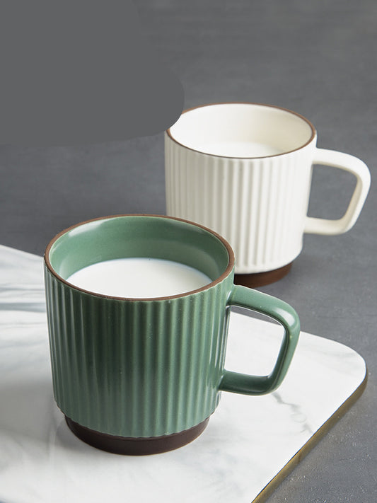 Japanese Retro Ceramic Mug — Green or Blue